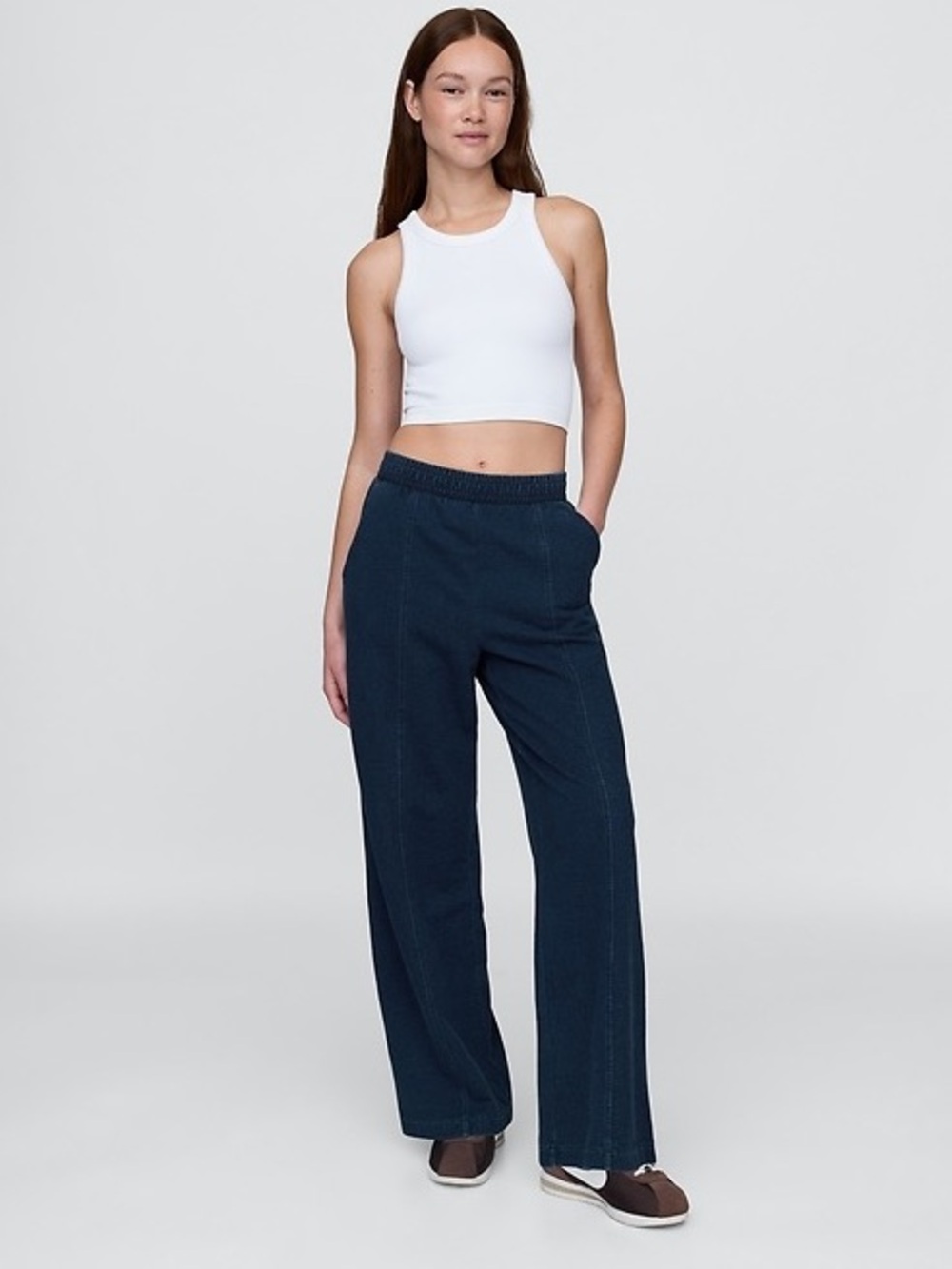 GAP Seamed Wide-Leg Sweatpants Jeans